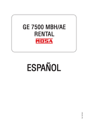 Mosa GE 7500 MBH RENTAL Manual Del Usuario