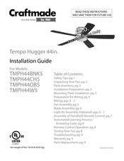 Craftmade Tempo Hugger Guia De Instalacion