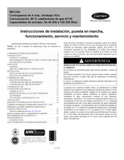 Carrier 58CU0A Instrucciones De Instalación, Puesta En Marcha Y Funcionamiento