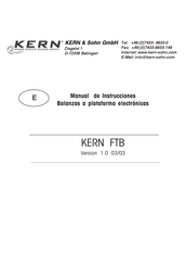 KERN FTB Manual De Instrucciones