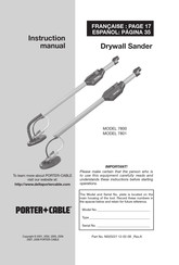 Porter Cable 7801 Manual De Instrucciones