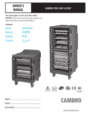 Cambro PRO CART ULTRA Manual Del Propietário