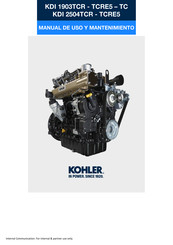Kohler TCRE5-TC Manual De Uso Y Mantenimiento