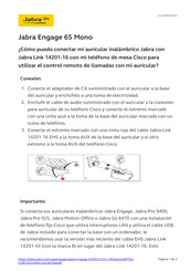 Jabra Engage 65 Mono Guia De Inicio Rapido