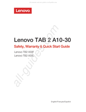 Lenovo TAB 2 A10-30 Seguridad, Garantía Y Guía De Inicio Rápido