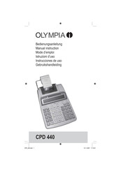 Olympia CPD 440 Instrucciones De Uso