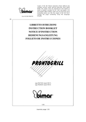 Bimar PRONTOGRILL F615 Folleto De Instrucciones