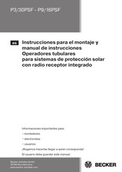 Becker P9/16PSF Instrucciones Para El Montaje Y Manual De Instrucciones