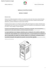 Stufe a pellet Italia CANADA Manual De Instrucciones