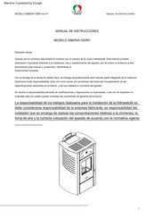 Stufe a pellet Italia SIBERIA HIDRO Manual De Instrucciones