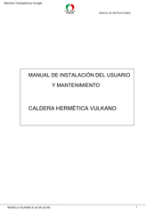 Stufe a pellet Italia VULKANO Manual De Instalación Del Usuario