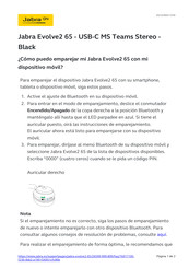 Jabra EVOLVE2 65 Guia De Inicio Rapido