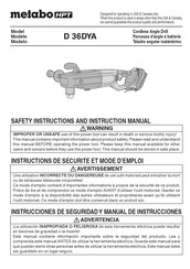 Metabo HPT D 36DYA Instrucciones De Seguridad Y Manual De Instrucciones