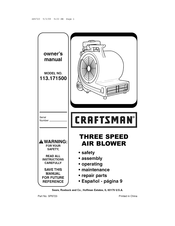 Craftsman 113.171500 Manual Del Usuario