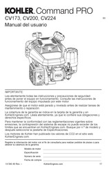 Kohler Command PRO CV224 Manual Del Usuario