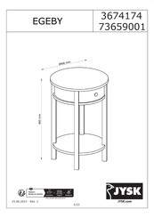 JYSK EGEBY 73659001 Instrucciones De Montaje