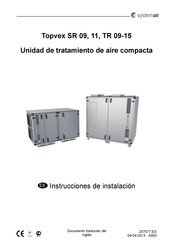 SystemAir Topvex SR 09 HWH Instrucciones De Instalación