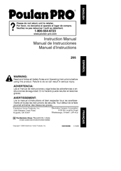 Poulan Pro 295 Manual De Instrucciones