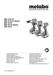 Metabo BS 18 LT Quick Manual Original