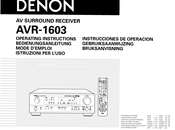 Denon AVR-1603 Instrucciones De Operación