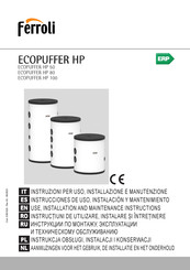 Ferroli ECOPUFFER HP 50 Instrucciones De Uso, Instalación Y Mantenimiento