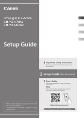 Canon imageCLASS LBP246dw Guía De Configuración