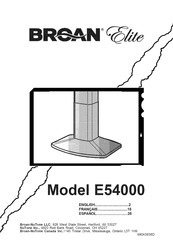 Broan Elite E54000 Manual Del Usuario