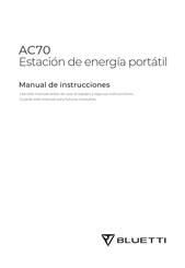 Bluetti AC70 Manual De Instrucciones