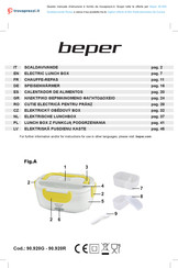 Beper Scaldavivande ROSSO Manual Del Usuario