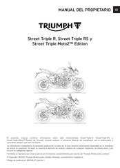 Triumph Street Triple R 2022 Manual Del Propietário