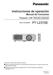 Panasonic PT-LZ370E Instrucciones De Operación