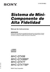 Sony MHC-GTX88 Manual De Instrucciones