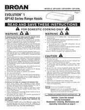 Broan EVOLUTION 1 QP142WW Manual De Instrucciones
