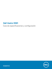 Dell Vostro 5581 Guía De Especificaciones Y Configuración