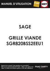 Sage Smart Grill SGR820BSS2EEU1 Guía Rápida