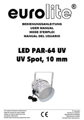 EuroLite LED PAR-64 UV Manual Del Usuario