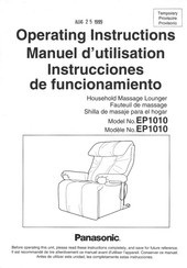 Panasonic EP1010 Instrucciones De Funcionamiento