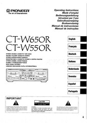 Pioneer CT-W650R Manual De Instrucciones