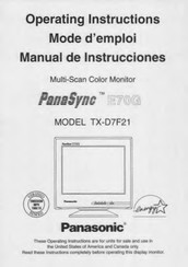 Panasonic PANASYNC E70G Manual De Instrucciones