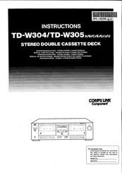 JVC TD-W305 Manual De Instrucciones