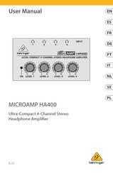 Behringer MICROAMP HA400 Manual Del Usuario