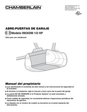 Chamberlain 995XDM 1/2 HP Manual Del Propietário