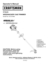 Craftsman WEEDWACKER 316.791890 Manual Del Operador