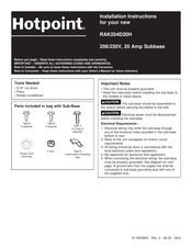 Hotpoint RAK204D20H Instrucciones De Instalación