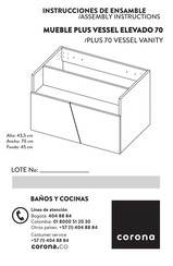 CORONA PLUS 70 Instrucciones De Ensamble