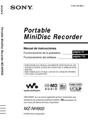 Sony WALKMAN MZ-NH900 Manual De Instrucciones