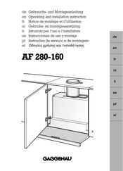 Gaggenau AF 280-160 Instrucciones De Uso Y Montaje