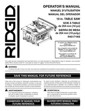 RIDGID R45171NS Manual Del Operador