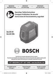 Bosch GLL50-20G Instrucciones De Funcionamiento Y Seguridad