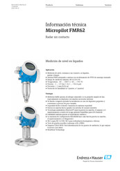 Endress+Hauser Micropilot FMR62 HART Información Técnica